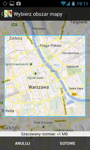 Tworzenie map offline w Google Maps